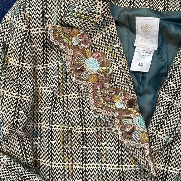 Paule Vasseur Embroidered Blazer US Size 8 - Picture 3 of 8
